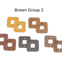 0.75 Inch Square Connectors, Hollow Leather Die Cuts, Upcycled Top Grain Cowhide