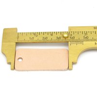 Rectangular Leather Die Cut, 1.5 Inch Beige Vegetable Tan Pendant Blank