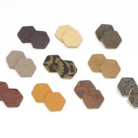 Small Leather Hexagons, 0.5 Inch Die Cuts from Upcycled Scraps