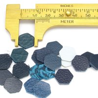 Small Leather Hexagons, 0.5 Inch Die Cuts from Upcycled Scraps