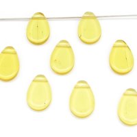 18x12.5mm Flat Teardrops, Vintage Czech Glass Beads