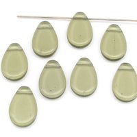 18x12.5mm Flat Teardrops, Vintage Czech Glass Beads