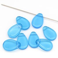 18x12.5mm Flat Teardrops, Vintage Czech Glass Beads