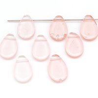 18x12.5mm Flat Teardrops, Vintage Czech Glass Beads