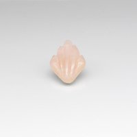 Rose Quartz Cabochon, Vintage Art Deco Shield