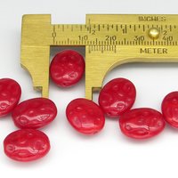 15x12mm Puffed Ovals, Dimpled Filigree Vintage Czech Glass Beads (8)