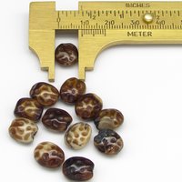 11x9mm Dimpled Filigree Oval Beads, Vintage Czech Pressed Glass (12)