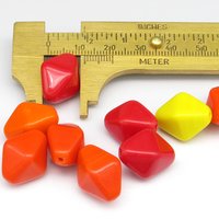 18x15mm Bicone Beads, Vintage Czech Pressed Glass