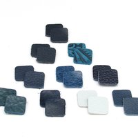 Tiny Leather Squares, 8mm 13mm Die Cut Embellishment for Making Stud Earrings