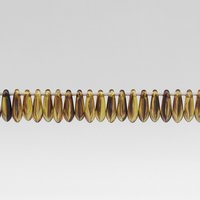 3x10mm Dagger Beads, Tiny Translucent Brown Czech Glass