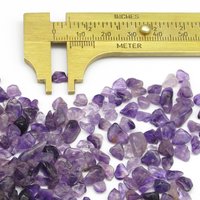 Small Amethyst Chip Beads, Translucent Purple Polished Nuggets, 2 Ounces