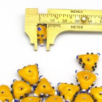 17mm Bumpy Yellow Lampwork Beads