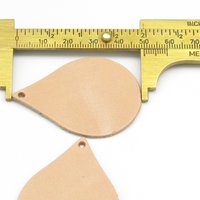 2" Large Teardrops with Pine Tree Cut-Outs, Top Grain Leather Shapes for Layered Christmas Pendants