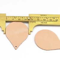 2" Large Teardrops with Pine Tree Cut-Outs, Top Grain Leather Shapes for Layered Christmas Pendants