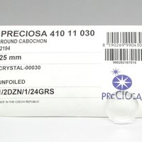 25mm Round Cabochons, Crystal Clear Czech Glass Stones (6)