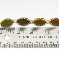18x13mm Bezels, Scalloped Lace Edge, Brass Coated Steel