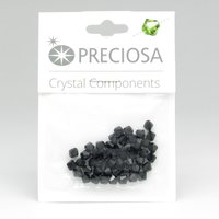 4mm Bicones, Jet Black Vintage Preciosa Crystal Beads