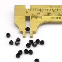 4mm Bicones, Jet Black Vintage Preciosa Crystal Beads