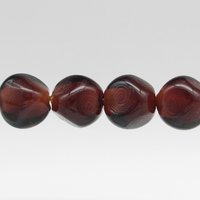 15mm Brown Glass Cube Beads, Vintage Lampwork Nuggets
