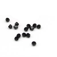 4mm Bicones, Jet Black Vintage Preciosa Crystal Beads