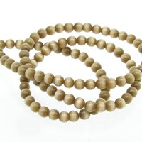 4mm Round Tan Glass Cats Eye Beads