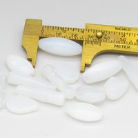 White Bead Mix, Vintage Czech Pressed Glass