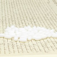 White Bead Mix, Vintage Czech Pressed Glass