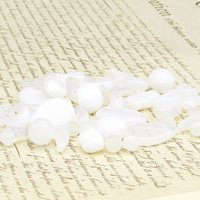 White Bead Mix, Vintage Czech Pressed Glass