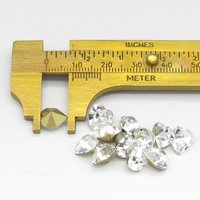 8.8mm x 8mm Rhinestone Hearts, Foiled Crystal Faceted Point Back Gems (12)