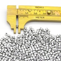 Size 1 Bugle Beads, Matte Aluminum Silver Czech Glass, 2.5mm Tiny Tubes