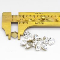 8.8mm x 8mm Rhinestone Hearts, Foiled Crystal Faceted Point Back Gems (12)