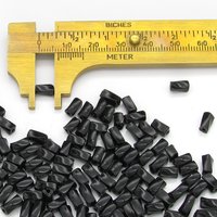 7x3.4mm Twisted Square Tubes, Opaque Jet Black Preciosa Czech Glass