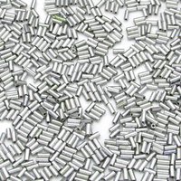 Size 2 Bugle Beads, Matte Aluminum Silver Czech Glass, 4.5mm Tiny Tubes