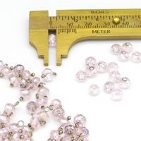 Vintage 4x6mm Faceted Rondelles, Iridescent Rose Glass Beads