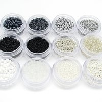 Seed Bead Assortment, Mini Rocaille Sampler Kit with 12 Neutral Shades