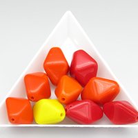 18x15mm Bicone Beads, Vintage Czech Pressed Glass