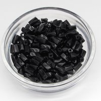7x3.4mm Twisted Square Tubes, Opaque Jet Black Preciosa Czech Glass