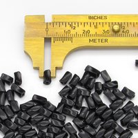 7x3.4mm Twisted Square Tubes, Opaque Jet Black Preciosa Czech Glass