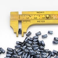 7x3.4mm Twisted Square Tubes, Opaque Gunmetal Gray Preciosa Czech Glass