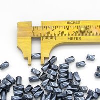 7x3.4mm Twisted Square Tubes, Opaque Gunmetal Gray Preciosa Czech Glass