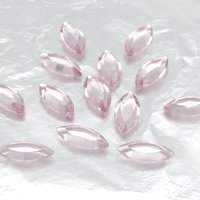15x7mm Faceted Navettes, Unfoiled Light Amethyst Vintage Table Cut Rhinestones (13)