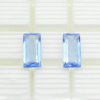 19x9.5mm Rectangular Rhinestone Chatons, Unfoiled Sapphire Glass Gems (2)