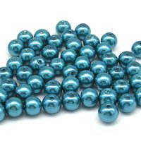 8mm Round Faux Pearls, Opaque Coated Glass Lustre Beads, Medium Spacers (50)