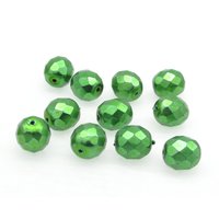 Green 10mm Faceted Rounds, Czech Glass Beads, Choose a Shade