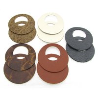 2 Inch Go-Go Circle Pendant Blanks, Upcycled Leather Die Cuts (10)
