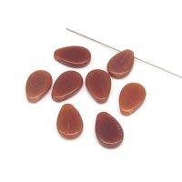 18x12.5mm Flat Teardrops, Vintage Czech Glass Beads