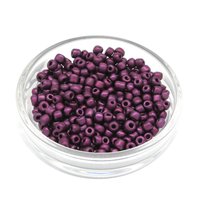 6/0 Seed Beads, 3.5mm Opaque Purple Metallic Suede Mini Rocailles (25g)