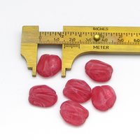 Vintage Asymmetric Dark Rose Glass Cabochons