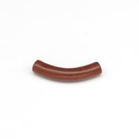 Curved Noodle Pendant, 35x7mm Cylinder with Half-Drilled Ends
