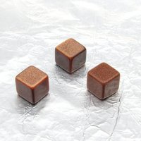 8mm Goldstone Cubes, Vintage Aventurine Glass Cabochons, Undrilled Beads (3)